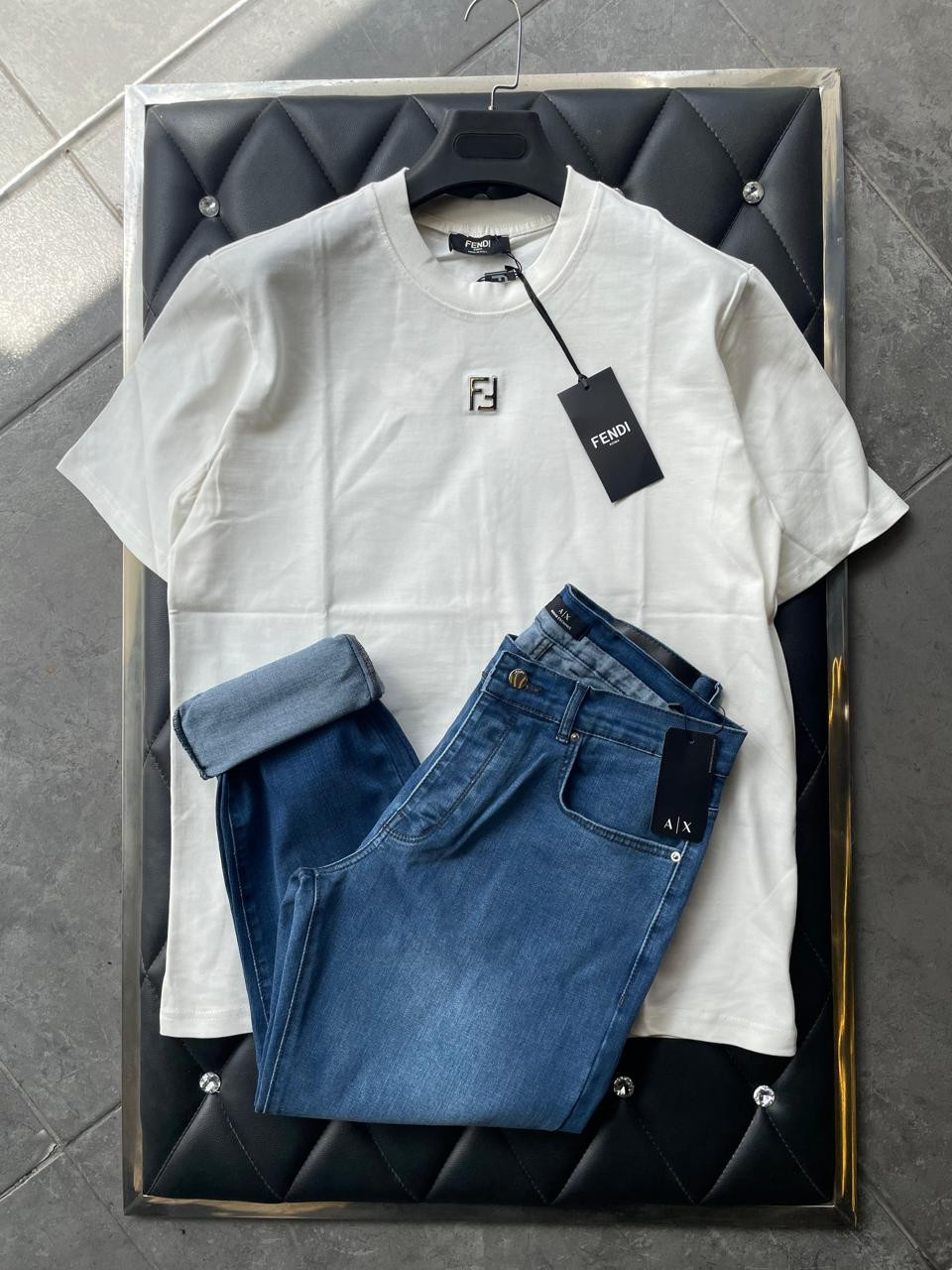 Brand T-shirt 20$ & jeans 25$